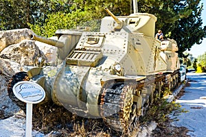 M3 Lee american tank. Israeli Armored Corps Museum at Latrun