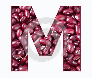 M, Letter of the Alphabet - Red adzuki bean - Phaseolus vulgaris
