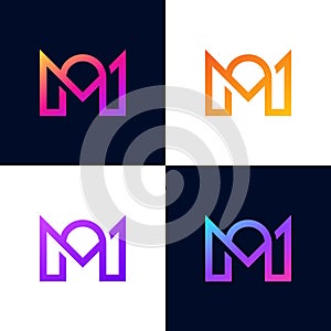 M Letter Logo Minimalist, Creative, Modern, brilliant Icon design,