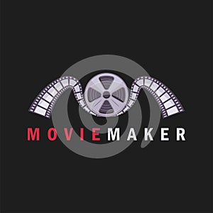 M letter movie maker logo icon vector design element