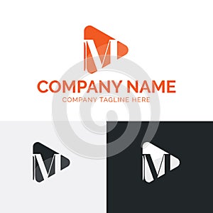 M letter multimedia logo template