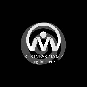 M Letter people logo business