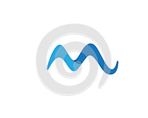 M Letter Water wave Logo Template