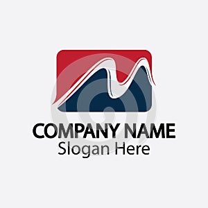 M letter wave Logo Template vector illustration