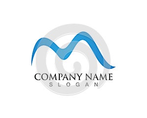 M letter wave logo Template vector illustration