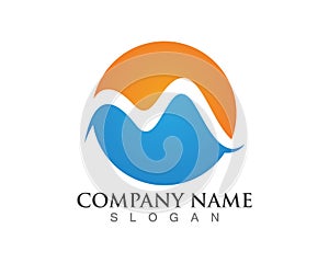 M letter wave logo Template vector illustration