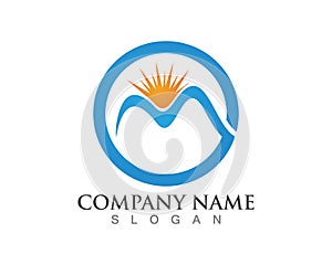 M letter wave logo Template vector illustration