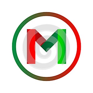 M letters logo. Web icon.
