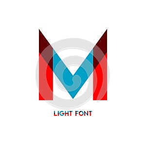 M Light Font Vector Template Design Illustration