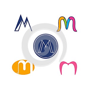 M logo pack, letter M alphabet logo pack set vector