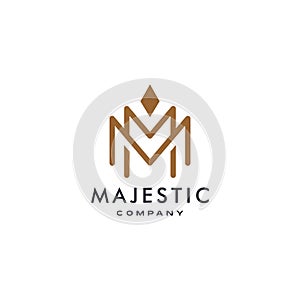 M logotype icon MM logo with crown element symbol in trendy minimal elegant and luxury style photo