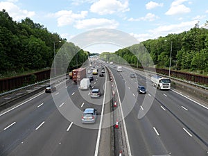 M25 London Orbital Motorway near Junction 17 in Hertfordshire, UK photo
