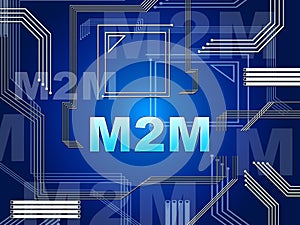M2M Machine Connectivity And Cooperation 2d Illustration