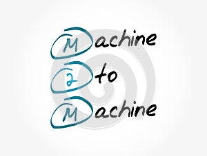 M2M - Machine to Machine acronym, technology concept background