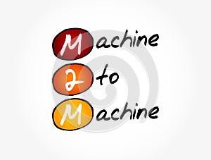M2M - Machine to Machine acronym, technology concept background