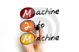 M2M - Machine to Machine is direct communication between devices using any communications channel, including wired and wireless,