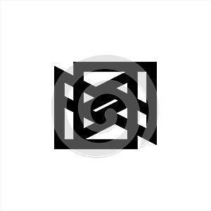 Simple M. MM. MN. NM rectangle shape initials logo for company