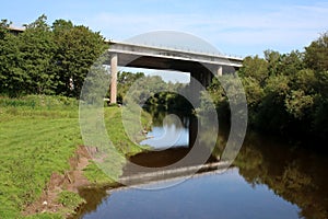 M6 motorway bridge and reflection River Lune Tebay photo