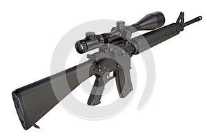 M16 rifle with telescopic sight photo