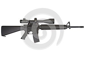M16 rifle with telescopic sight photo