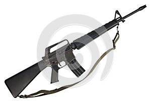 M16 rifle with Vietnam War period photo