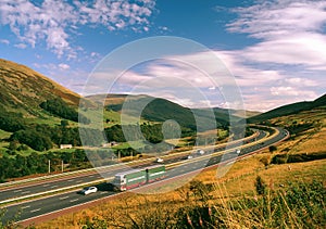 M6, scenic motorway, Cumbria, UK photo