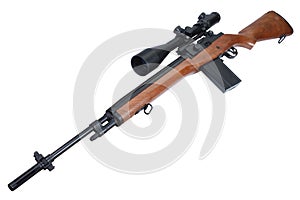M14 sniper rifle isolated photo
