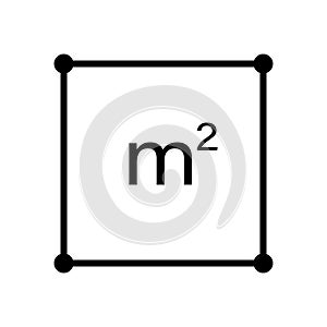 M2 Square meter icon with arrows. photo