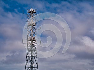 The 40m steel and timber tower built by LARS Communications at Remote Radar Head Benbecula, Outer Hebrides, Scotland, UK.