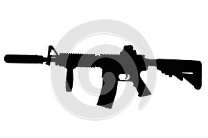 M4 with suppressor - special forces rifle silhouette photo
