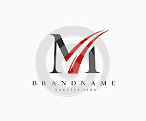 M Swoosh for corporate business logo