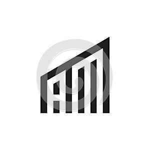 A M time building letter logo design concept