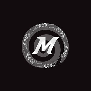 M Unique abstract modern geometric vector logo design
