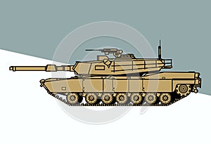 M1 Abrams. Fighting machine. Modern main battle tank.