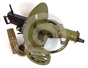 M1910 machine gun with ammo belt.