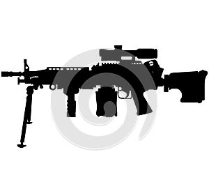 M249 LMG light machine gun, SAW Squad Automatic Weapon USA United States Army, United States Armed Forces and United States Marine