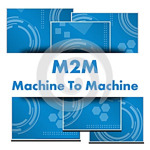 M2M - Machine To Machine Blue Technology Texture Blocks Square Text