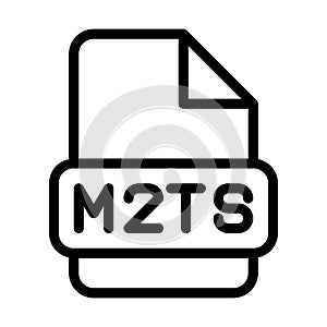 M2ts File Icon. Type Files Sign outline symbol Design, Icons Format Type Data. Vector Illustration