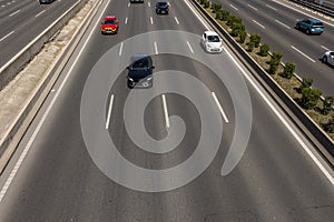 M30 ring road lanes around Madrid with usua