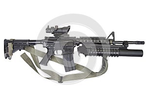 M4 carbine equipped with M203 grenade launcher