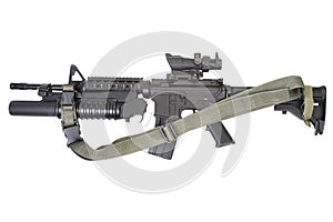 M4 carbine equipped with M203 grenade launcher