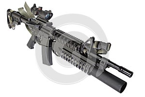 M4 carbine equipped with M203 grenade launcher