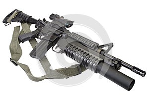 M4 carbine equipped with M203 grenade launcher