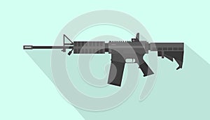 M4 carbine riffle gun with flat style and long shadow