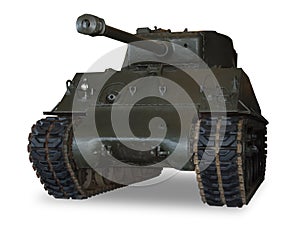 M4 Sherman Tank on White