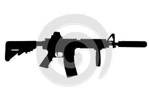 M4 with suppressor - special forces rifle silhouette