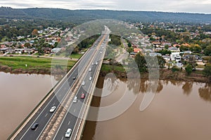 M4 Western Motorway and the Nepean River at Penrith, Australia
