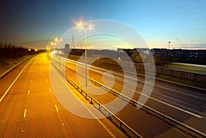 M6 toll road at dusk, Cannock