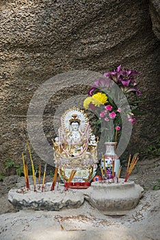 A-ma godess chinese temple in macao macau china photo