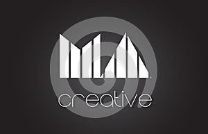 MA M A Letter Logo Design With White and Black Lines.